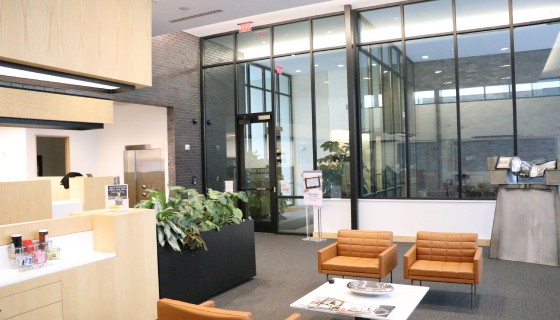 interior of bank lobby